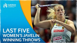 TERRIFIC Throwing - Last Five Women’s Javelin Winning Throws