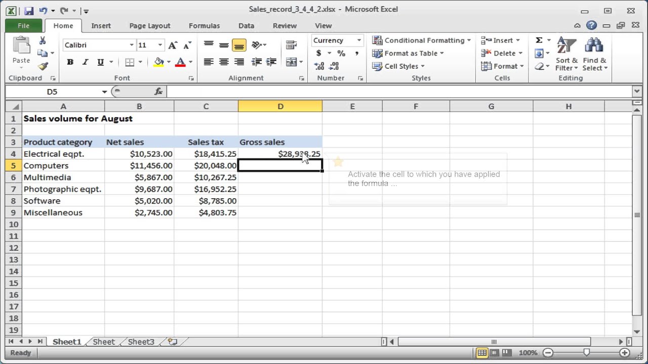 Excel Formula: Auto Fill (copying Formulas) - YouTube