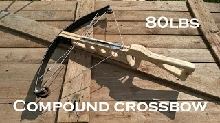 We built a 80lbs COMPOUND CROSSBOW! // JustRandomPfusch