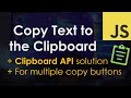 Copy Text to the Clipboard using Clipboard API | JavaScript Tutorial