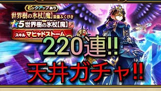 【ドラクエウォーク　ガチャ】220連!!　世界樹の氷杖　装備　ふくびき　