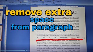 how to remove extra space from paragraph in microsoft word |in hindi|solve extra spacing problem ms