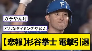 【悲報】日ハム杉谷拳士、電撃引退【日ハム/#なんj反応 】