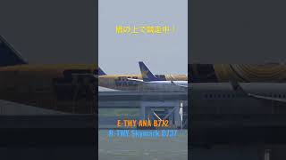 橋の上で競走 ANA B772 \u0026 Skymark B737 #shorts #羽田空港ライブカメラ