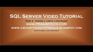 Adding a check constraint - Part 6