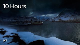 Arctic Blizzard Snowstorm to Fall Asleep FAST | Icy Howling Wind Sounds at the Harbour: White Noise