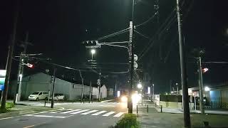 夜間式点滅の瞬間！(愛知県北名古屋市)