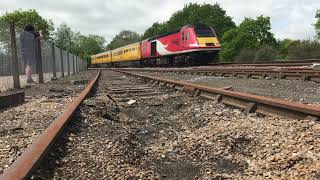 Ex-LNER HST power cars on the Network Rail “New Measurement Train” at Chard Junction.