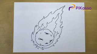 How to Draw a Meteor Easy step by step