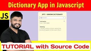 Ep71 - Dictionary app with javascript tutorial & Source Code