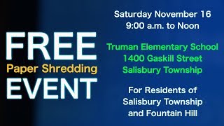 McNeill Sponsoring Free Shredding and Electronics Recycling Event