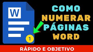 Como NUMERAR PÁGINAS no WORD a Partir da Introdução | Como INSERIR Número de Páginas no Word