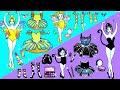 Rainbow Butterfly VS Black Cat Mother & Daughter Ballerina - Barbie Dress Up | Woa Doll American Kid