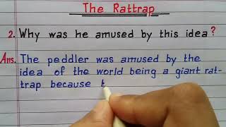 Why was he amused by this idea | The Rattrap | Class 12 | English | Chapter 4 | NCERT