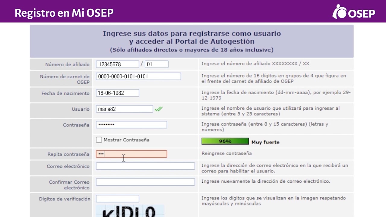 Registro En Mi OSEP - YouTube