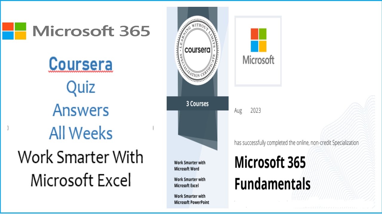 Work Smarter With Microsoft Excel, All Weeks Quiz Answers #coursera # ...