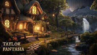 Peacful Night in Hobbit Village 🌜🍃 - Cozy Forest and Calming Rain, Cricket Sounds for Sleeping