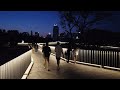 บรรยากาศสกายวอล์คสวนเบญจกิติตอนกลางคืน เปิดไฟสวยงามสุดๆ benjakitti skywalk at night bangkok thailand