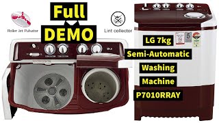 LG P7010RRAY Semi automatic Washing Machine | 7 kg | Full Review and Detail Demo | Hindi