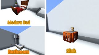 Minecraft: tutorial design Bathroom plus Bed modern