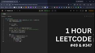 1 HR Coding ASMR | LeetCode 49, 347 | Keyboard Sounds, No Talking