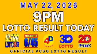 9pm Lotto Result Today May 22 2026 PCSO