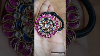 Beautiful kundan rubberband making  #shorts #creative #jewellery #hairband #diy #making