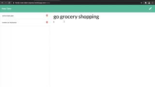 Node express handy note taker application demo