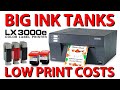 Big Ink tanks, low printing costs & fast print speeds - with the LX3000e Colour Label Printer