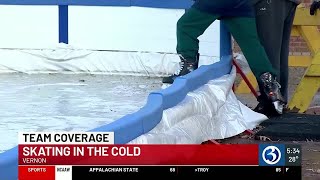 Ice skating rink open in Vernon during frigid temperatures