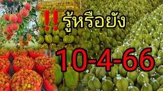 🔴 ประหาศ!!ราคาทุเรียนวันนี้‼️เงาะวันนี้ ผลไม้ราคาส่ง ผลไม้ตามฤดูกาล