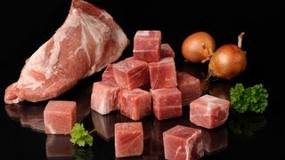 FOODLOGISTIK - pork meat dicing, 35x35x35 mm cubes