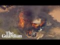 Aerial footage shows scale of destruction caused by California bushfire