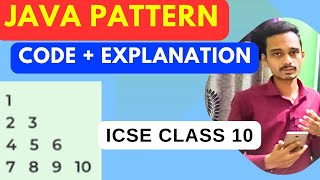 java number patterns | pyramid pattern in java | icse computer application @padhaikrlo