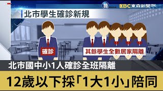 北市國中小1人確診全班隔離 12歲以下採「1大1小」陪同｜鏡週刊X東森新聞