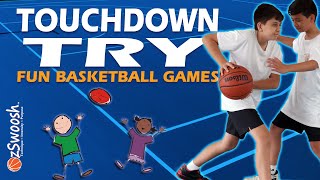 FUN Basketball Drills for Kids - 🏈 Touchdown Try 🏉 (🏀 Passing Game)
