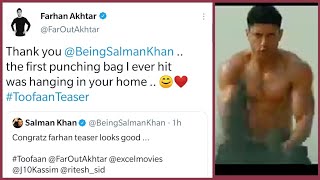 Salman Khan Tweets Appreciating Farhan's Toofan Teaser,Farhan Replies Sharing Memories With Salman