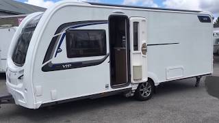 Coachman VIP 575 2016 Fixed bed rear washroom luxurious 4 berth touring caravan for sale.