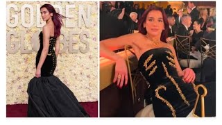 Dua Lipa shows just how much she struggled to sit in her Golden Globes dress || Celebs world