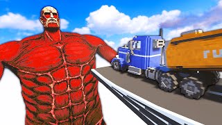 Crashing Cars Into the COLOSSAL Titan - Teardown Mods Gameplay