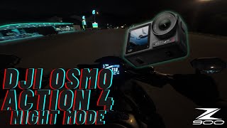 DJI OSMO ACTION 4 NIGHT MODE TEST | 4K | KAWASAKI Z900 | MALAYSIA