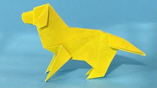 How to make Origami golden retriever, step by step tutorial