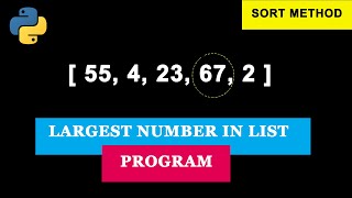Python Program To Find The Largest Number In The Given List Using Sort Method | List Methods