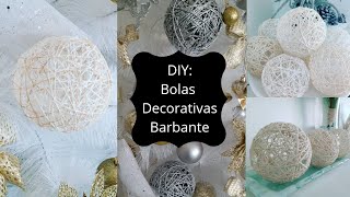 Bolas de Barbante decorativas| Decoração Barata| Dica de Decoração de Natal
