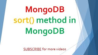 31 MongoDB Sort Method