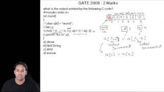 C Programming GATE 2008 Question on Strings