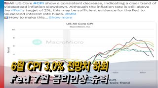 [모닝포커스]주형석기자의 뉴스속으로- 6월 CPI 3.0% 전망치 하회 Fed 7월 금리인상 유력 #라디오코리아 #보이는라디오 #실시간방송