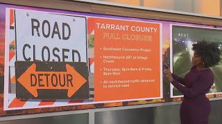 Tarrant County, TX: Full closure on 287 North on Nov. 30, Dec. 1