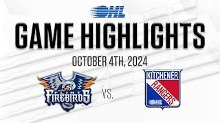 OHL Highlights: Flint Firebirds @ Kitchener Rangers Oct. 4, 2024