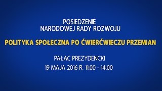 Zapowiedź posiedzenia Narodowej Rady Rozwoju z udziałem Prezydenta